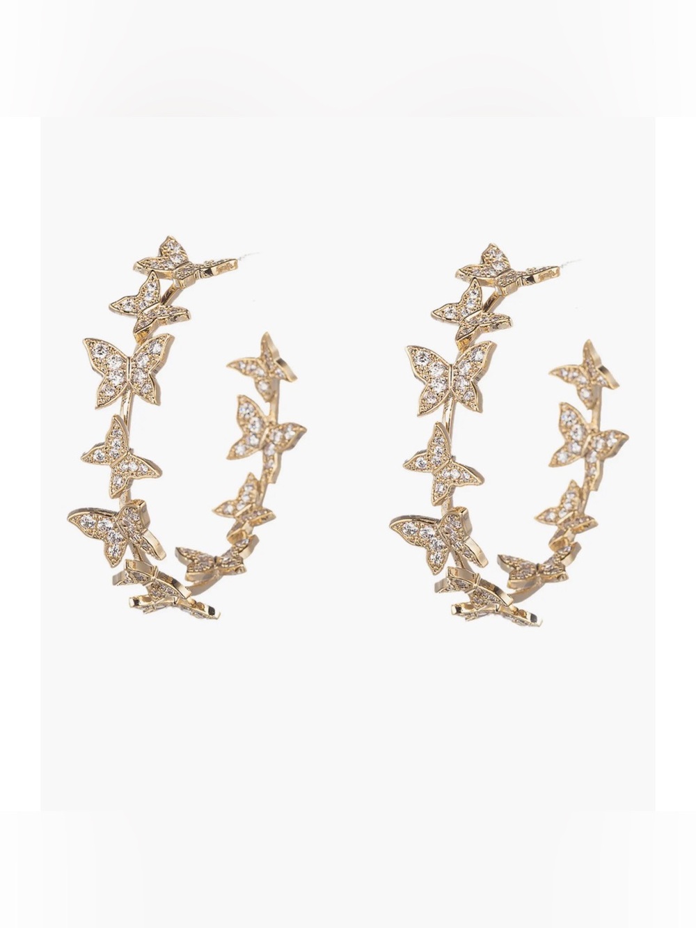 Eye Candy Butterfly CZ Hoop Earrings